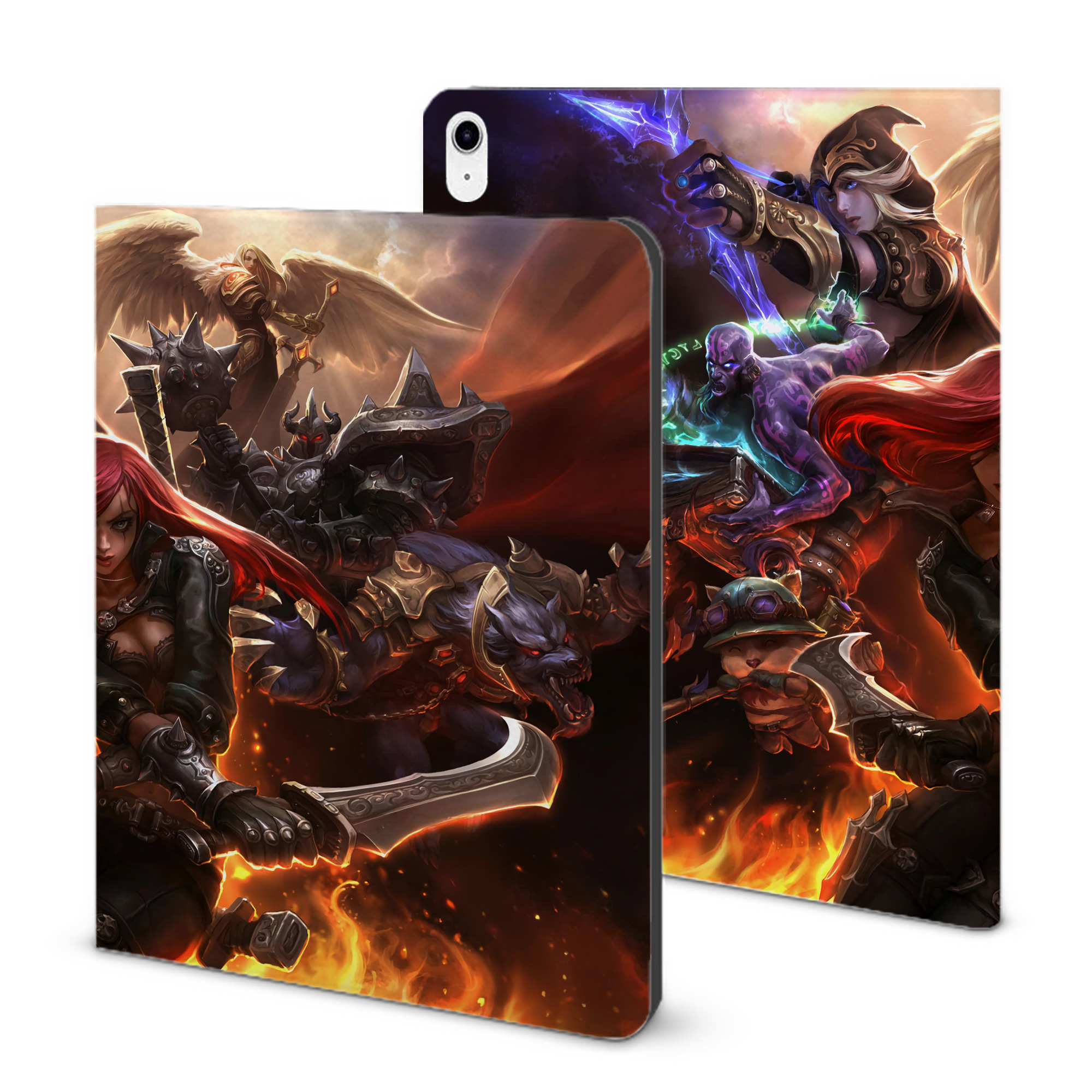 （画像用） リーグ・オブ・レジェンド League of Legends LOL IPad ケース ブック型 PUレザー TPU 耐衝撃 軽量 薄型 ペン収納なし 全面保護 IPad 各モデル対応